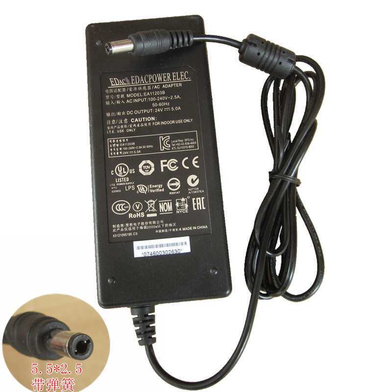 *Brand NEW* EDAC 24V 5A EA11203B 120W 5.5*2.5 5.5*2.1 AC DC Adapter POWER SUPPLY